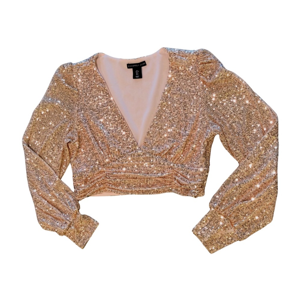 Sincerely Jules Gold Sequined Top.  Perfect for a night out!